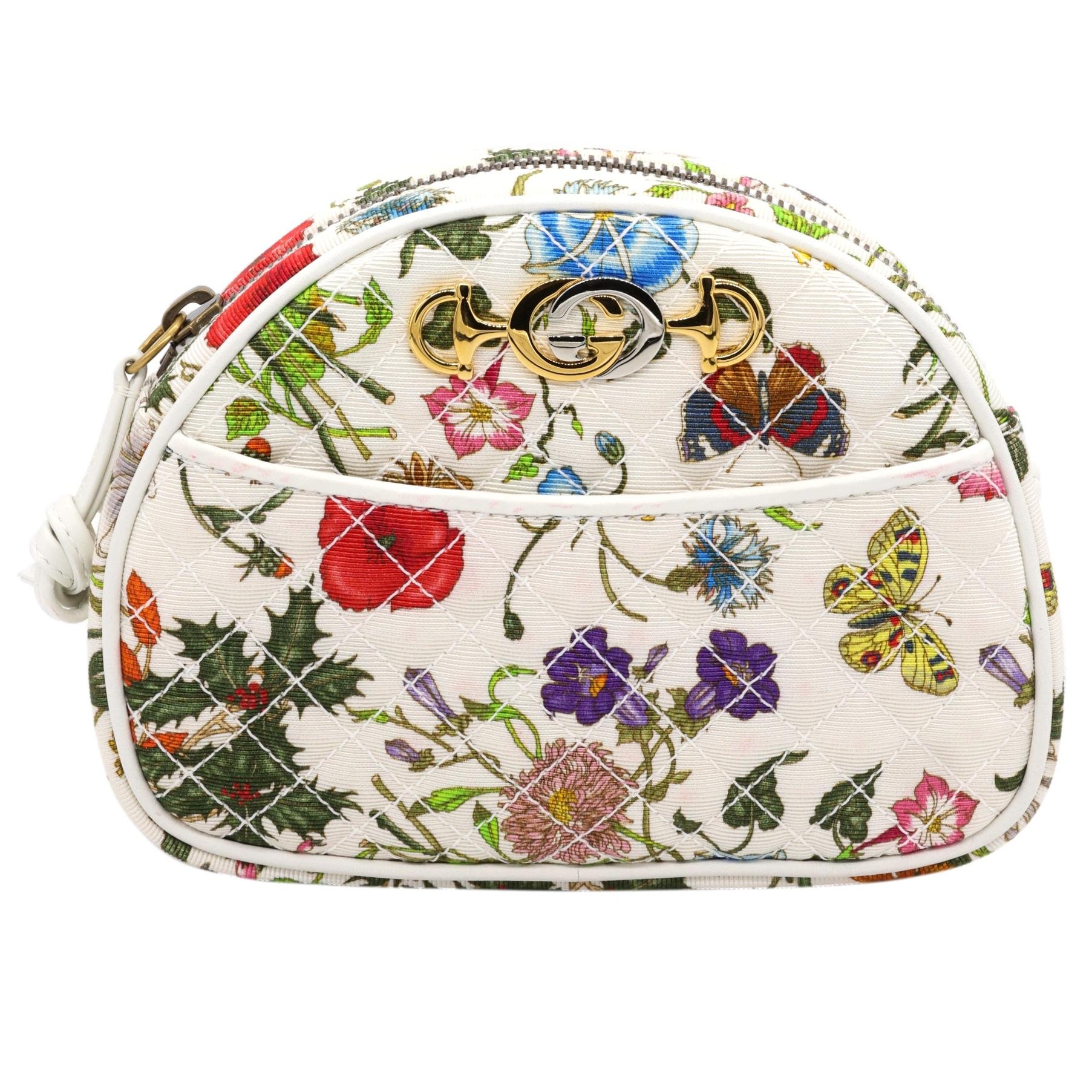 Gucci Trapuntata Quilted Floral Crossbody Bag with Multi-tonal Hardware, 2018.