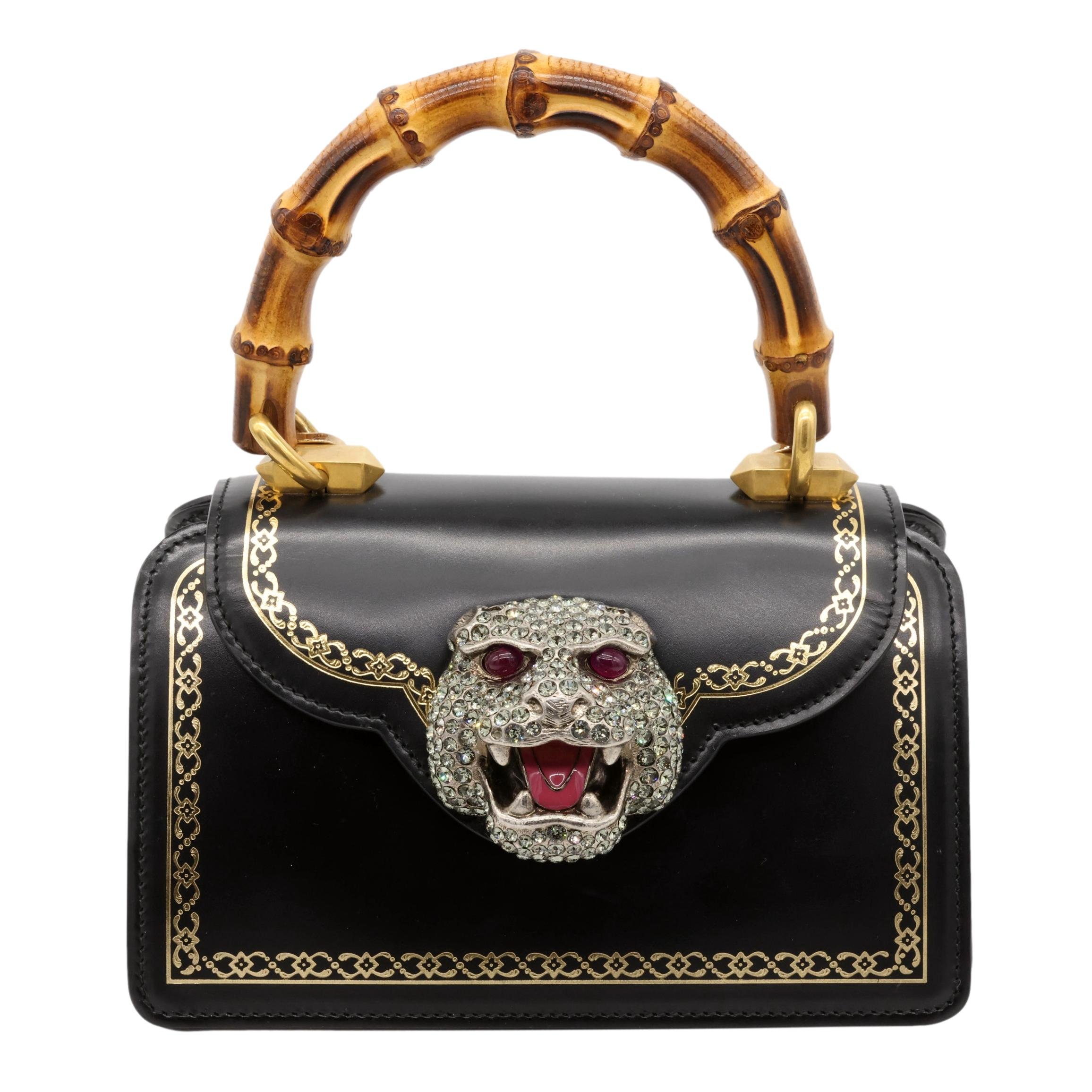 Gucci Thiara Black Leather Bamboo Mini Top Handle Shoulder Bag, 2018.