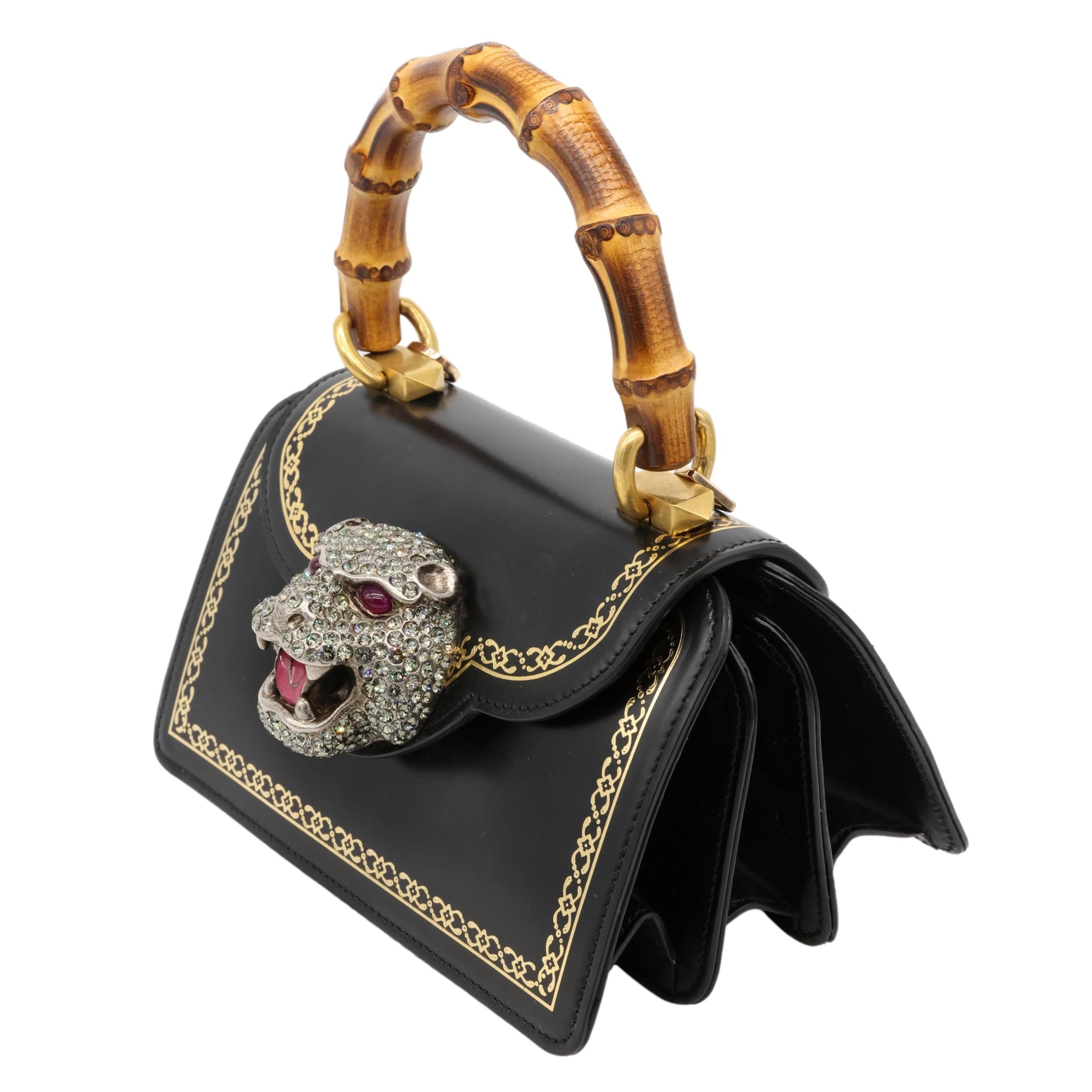 Gucci Thiara Black Leather Bamboo Mini Top Handle Shoulder Bag, 2018.