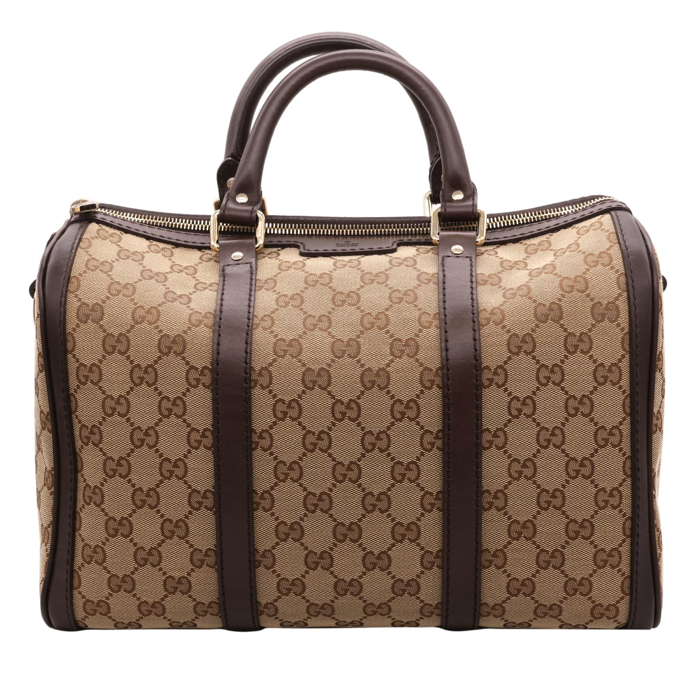 Gucci GG Monogram Supreme Canvas Brown Boston Top Handle Crossbody Bag, 2020.