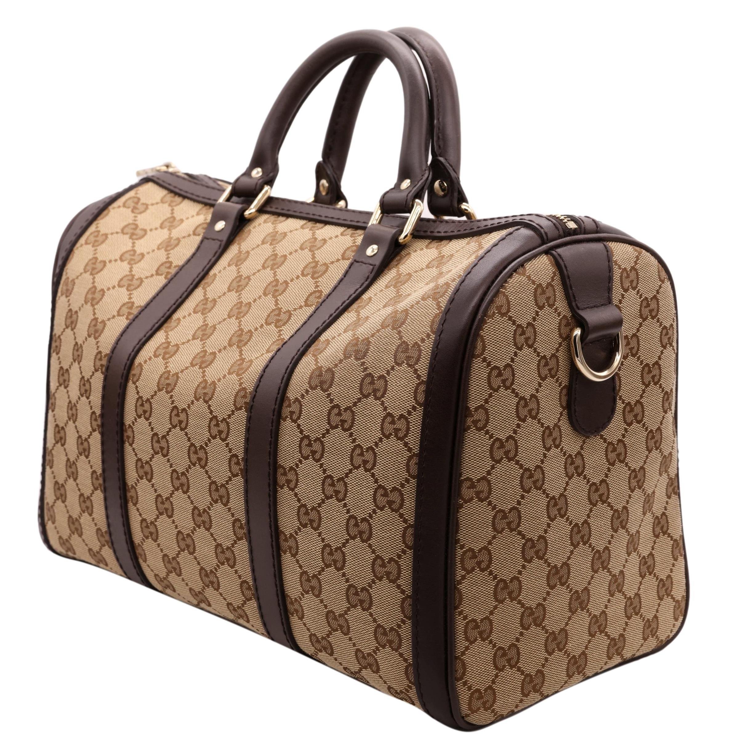 Gucci GG Monogram Supreme Canvas Brown Boston Top Handle Crossbody Bag, 2020.