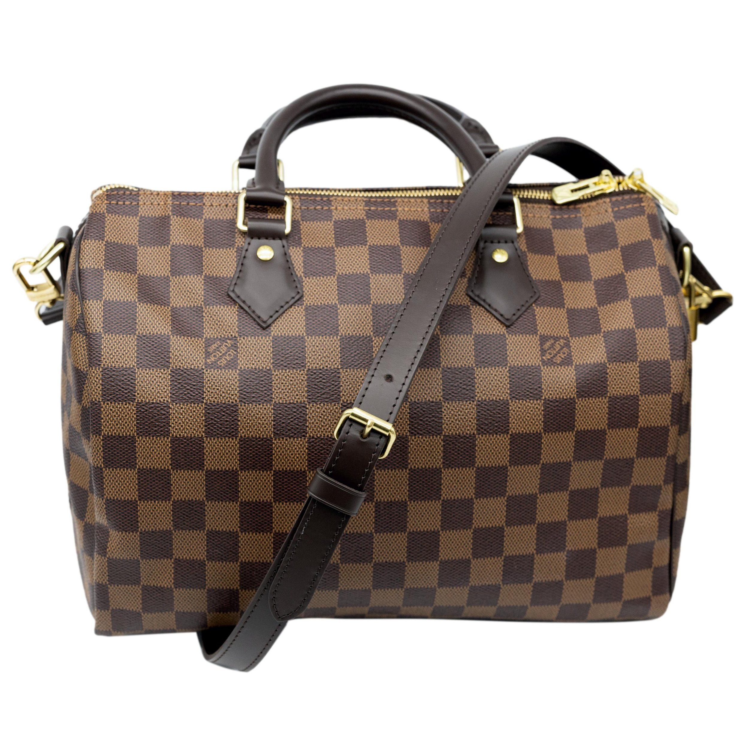 Louis Vuitton Damier Ebene Speedy 30 Bandoulière Top Handle Bag, USA 2019.