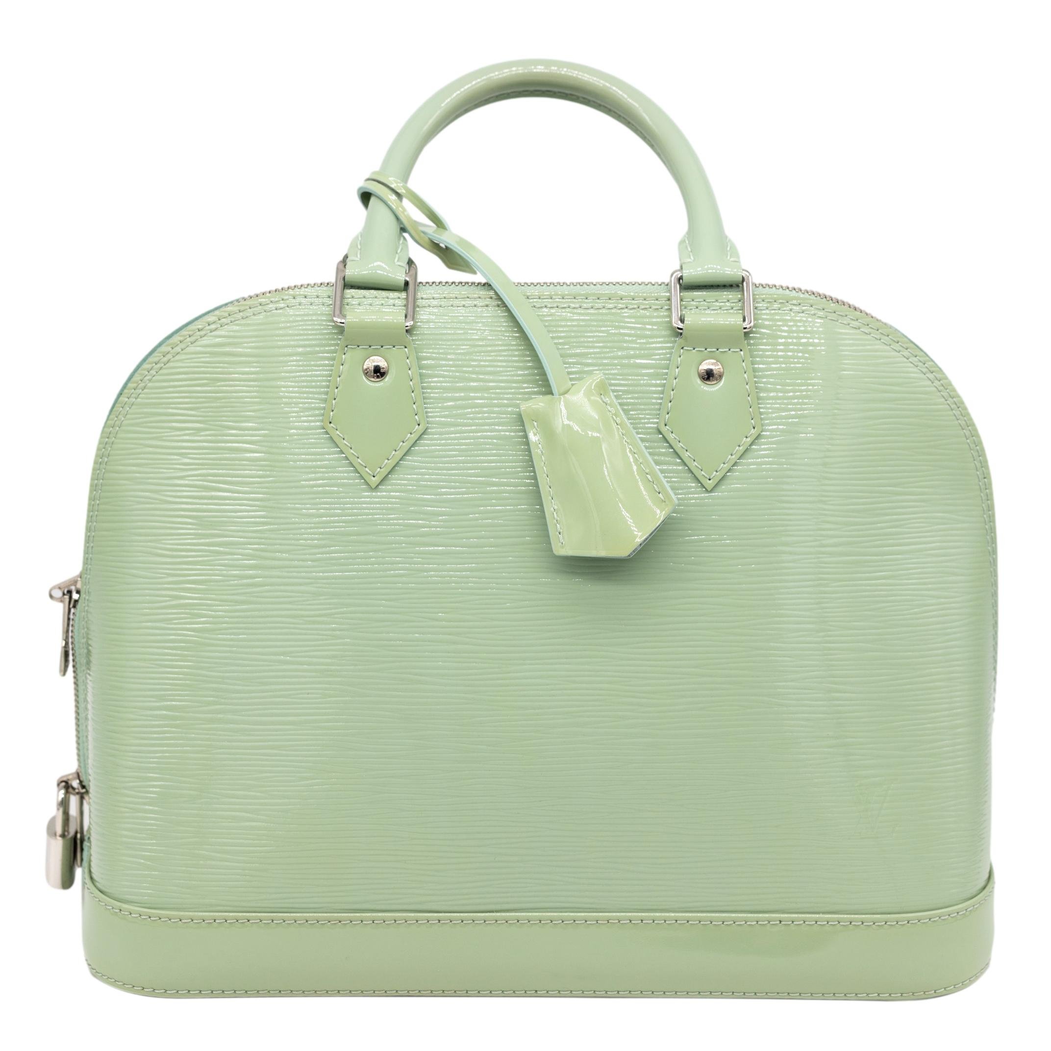 Louis Vuitton Amande EPI Vernis Leather Alma PM Top Handle Bag, 2014.