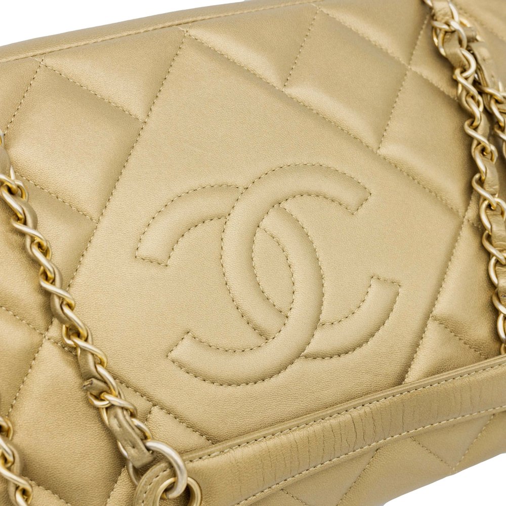 Vimoda Metallic Quilted Bag With Chain Gold BAG39355