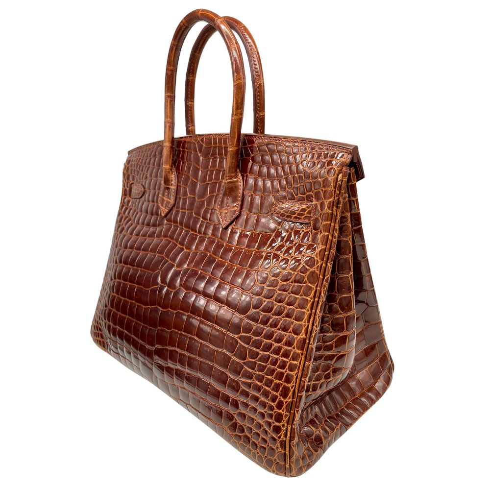 Handmade Coffee Brown ALLIGATOR Skin BIRKIN Bag SATCHEL - HERMES Style! -  Vintage Skins