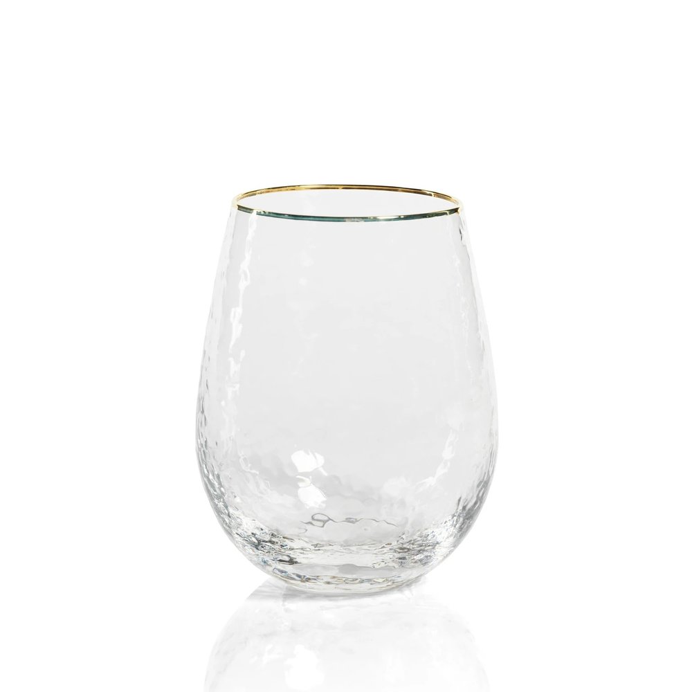 Aperitivo Triangular Barware Glasses - Clear w/Gold Rim & Luster - Moss &  Embers Home Decorum