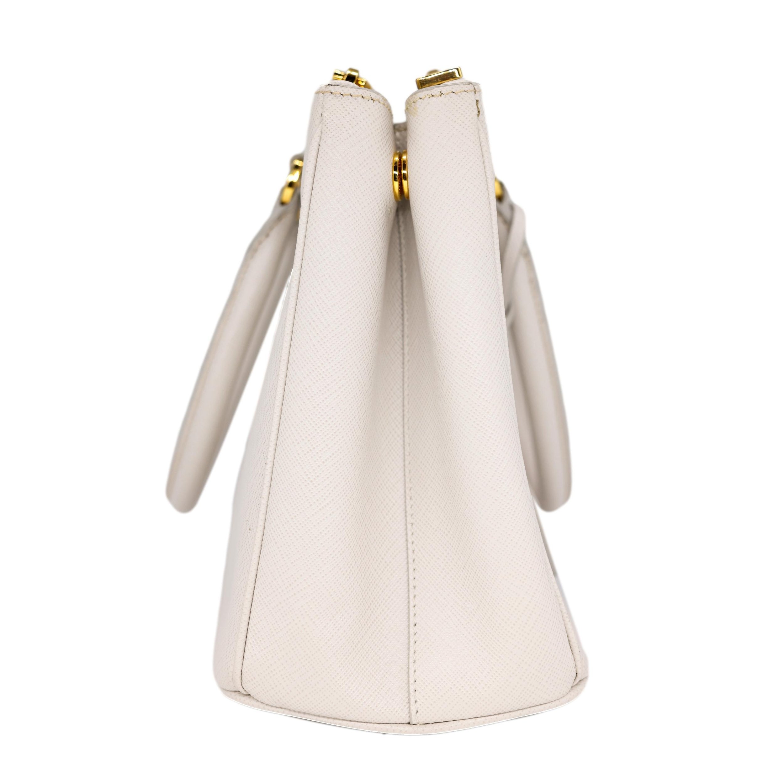 Prada White Galleria Saffiano Leather Medium Top Handle Shoulder Bag, 2020.