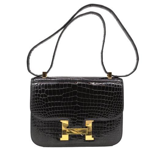 A 1970s Hermes crocodile Constance 23 handbag. in 2023
