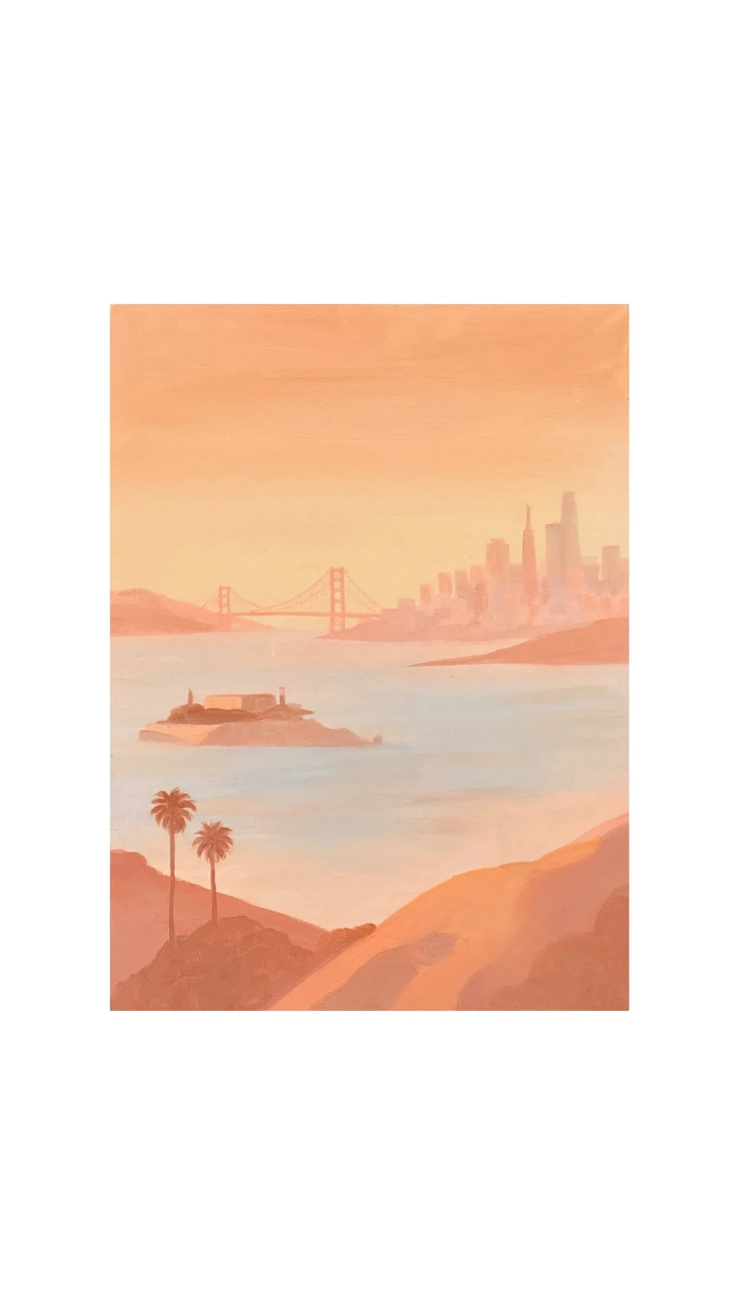 Bay Light in SF, oil on canvas 12x16 inches