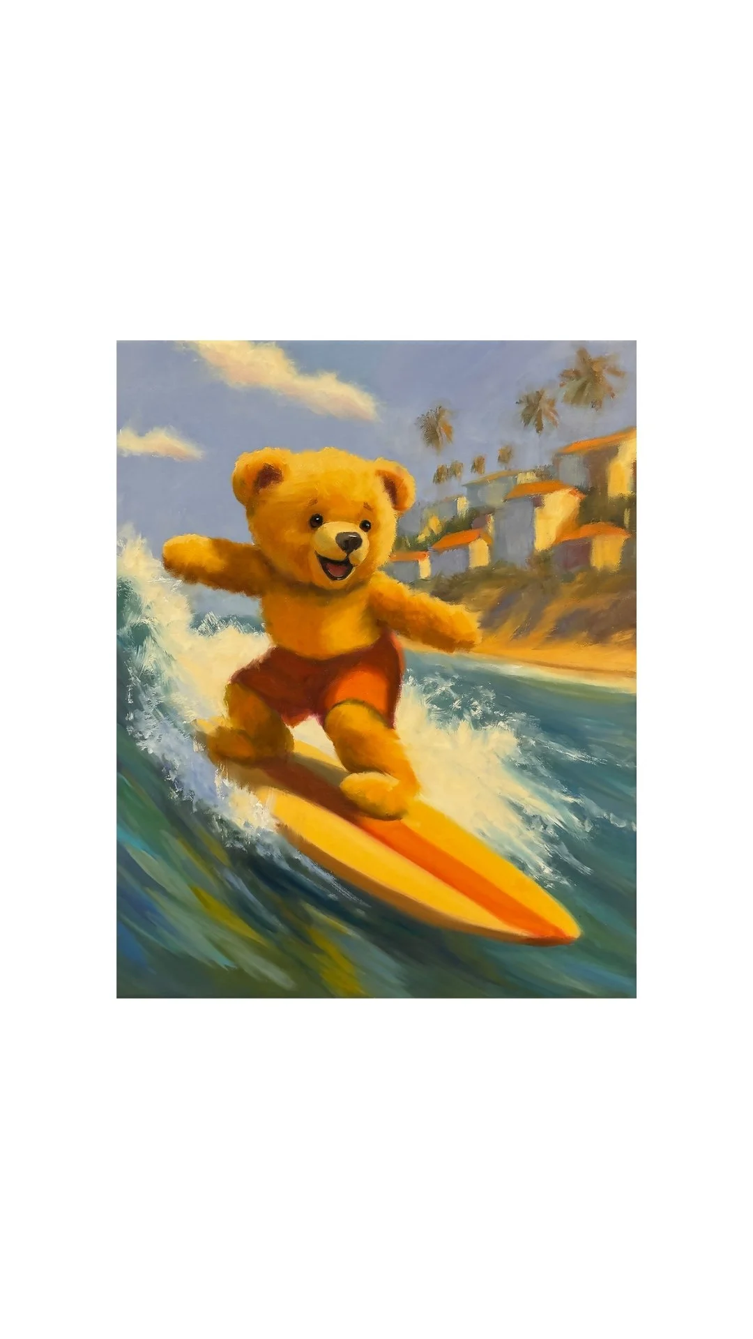 Surfing red 16x20”