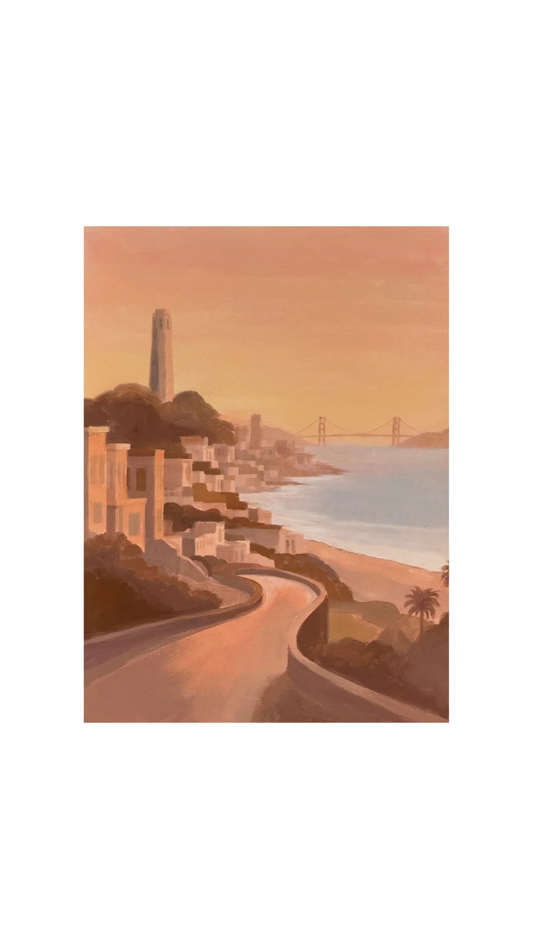 Coastal Bend in SF, oil on canvas 12x16 inches