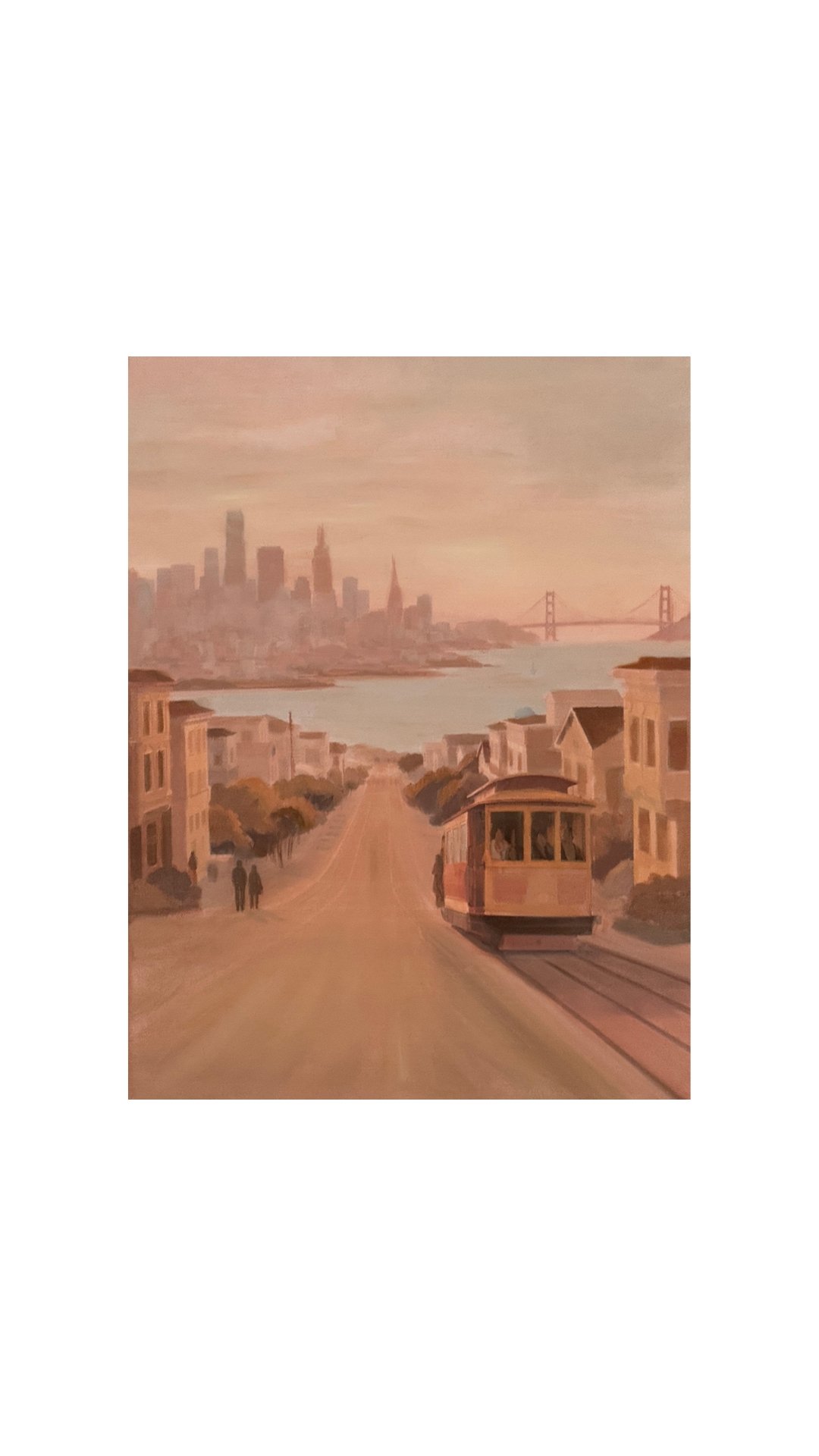 Winding Road in SF, oil on canvas 12x16 inches