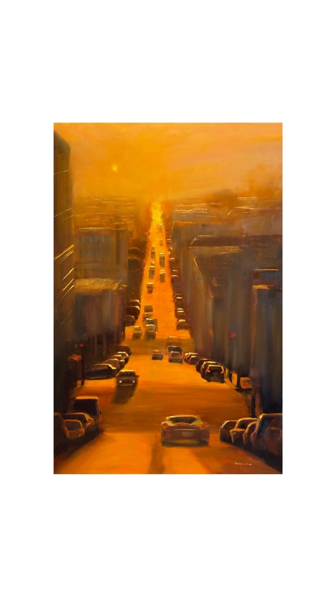 City Glow in SF, oil on canvas 24x36 inches
