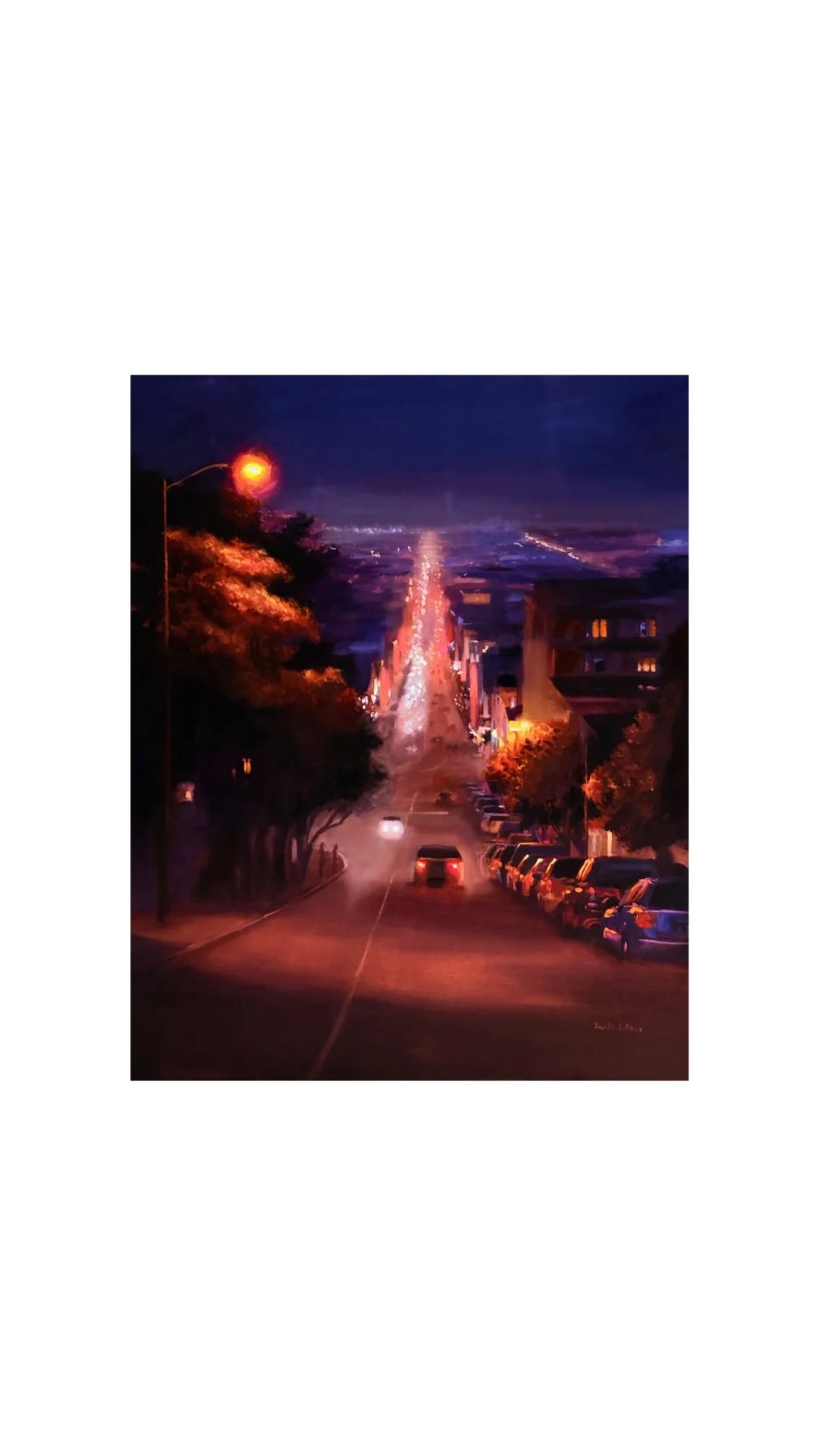 Nocturne Lights in SF, oil on canvas 24x30 inches