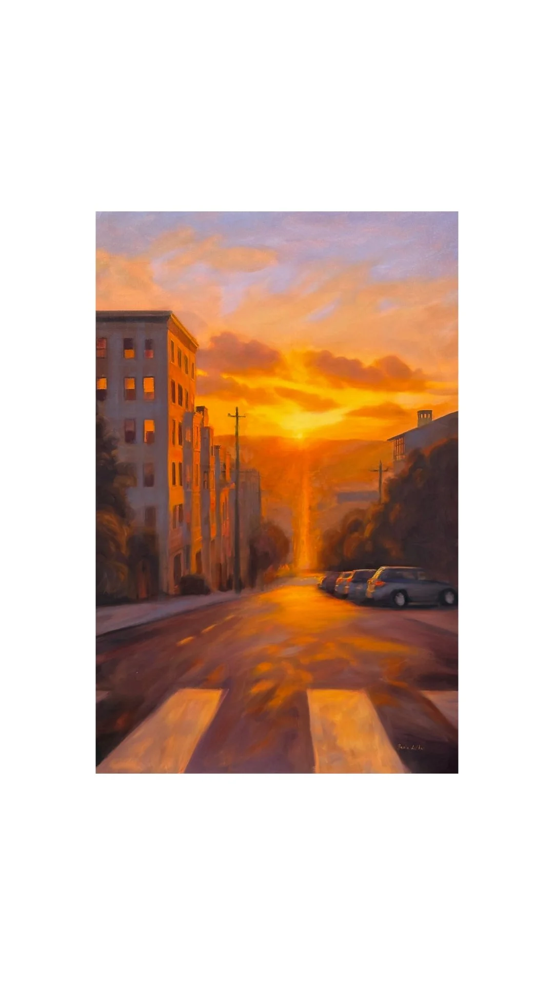 Last Light in SF, oil on canvas 24x36 inches