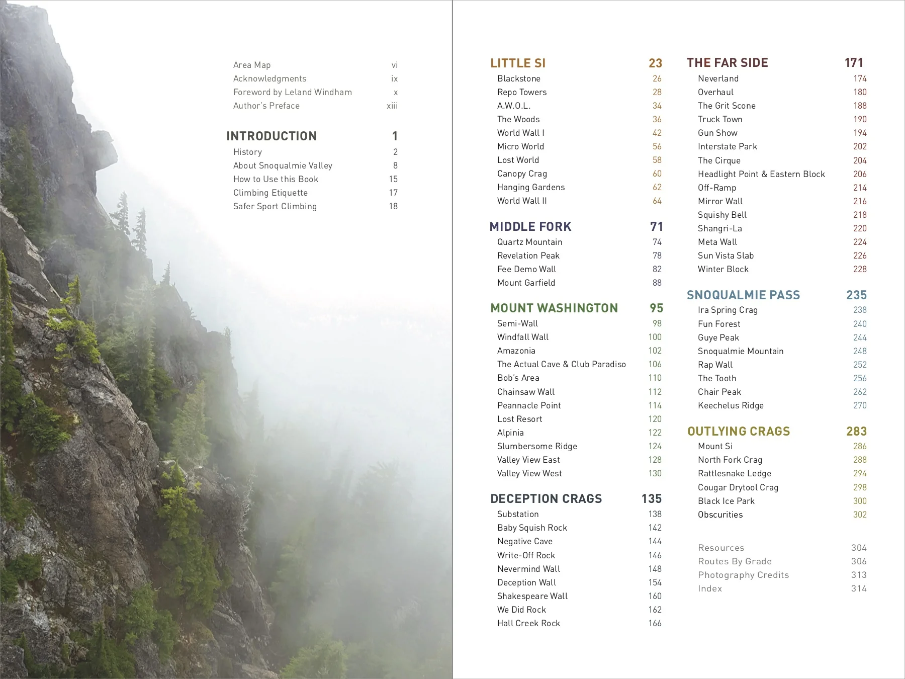 Snoqualmie Rock - Preview - Table of Contents