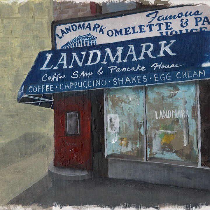 'Landmark Diner, Nolita, NYC', Oil Painting, 8" x 8" on Wood Board.
.
wwwKovalFineArtcom #cityscape #oilpainting #painting #instaart @davinci_artistbrushes_official @danielsmithartistsmaterials @rosemarybrushes @schmincke_official #SaatchiA
