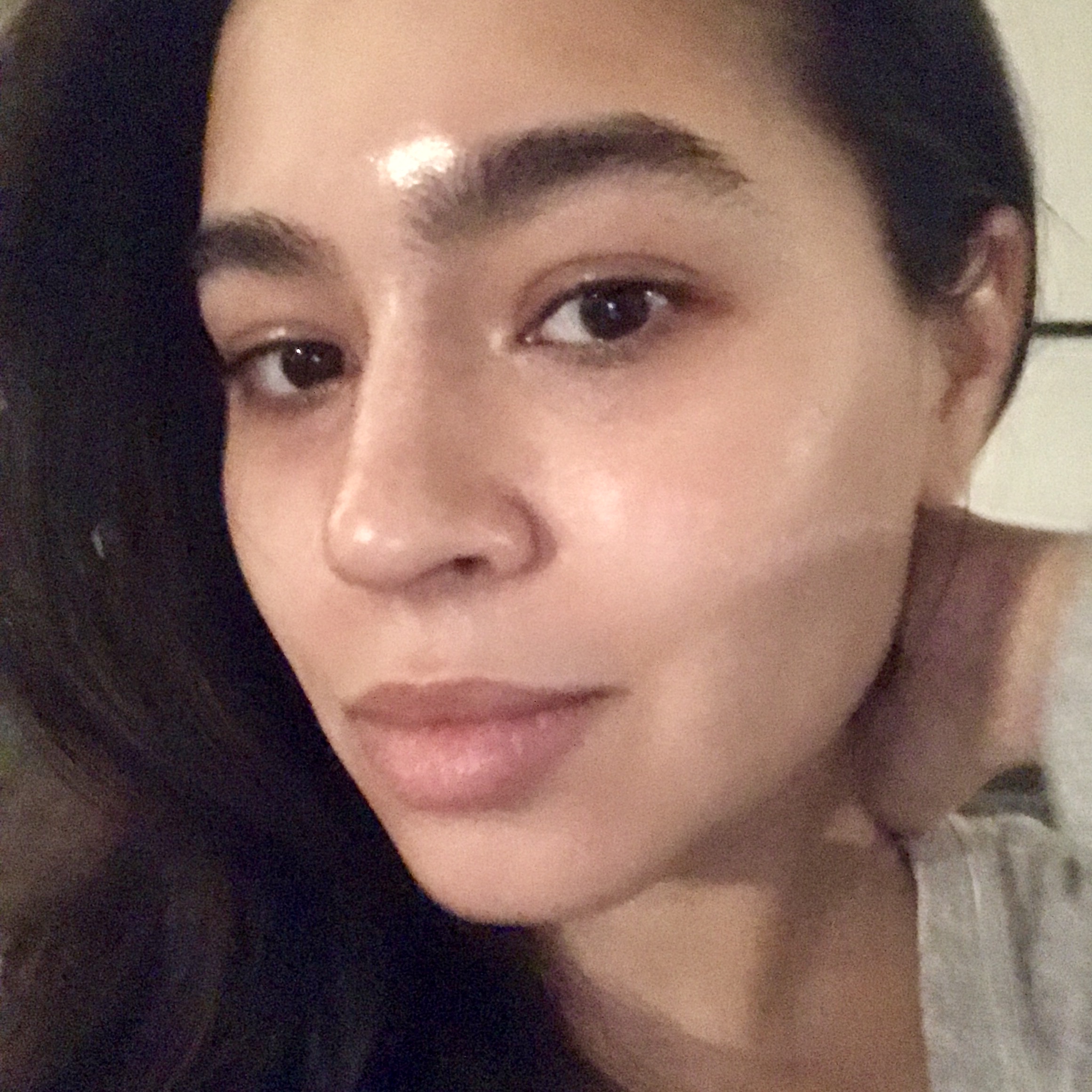 Bare face.