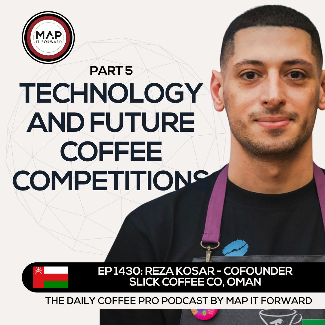 EP 1430 Reza Kosar - Q Graders, Cuppers, and Technology - The Daily Coffee Pro Podcast by Map It Forward with Lee Safar episode artwork