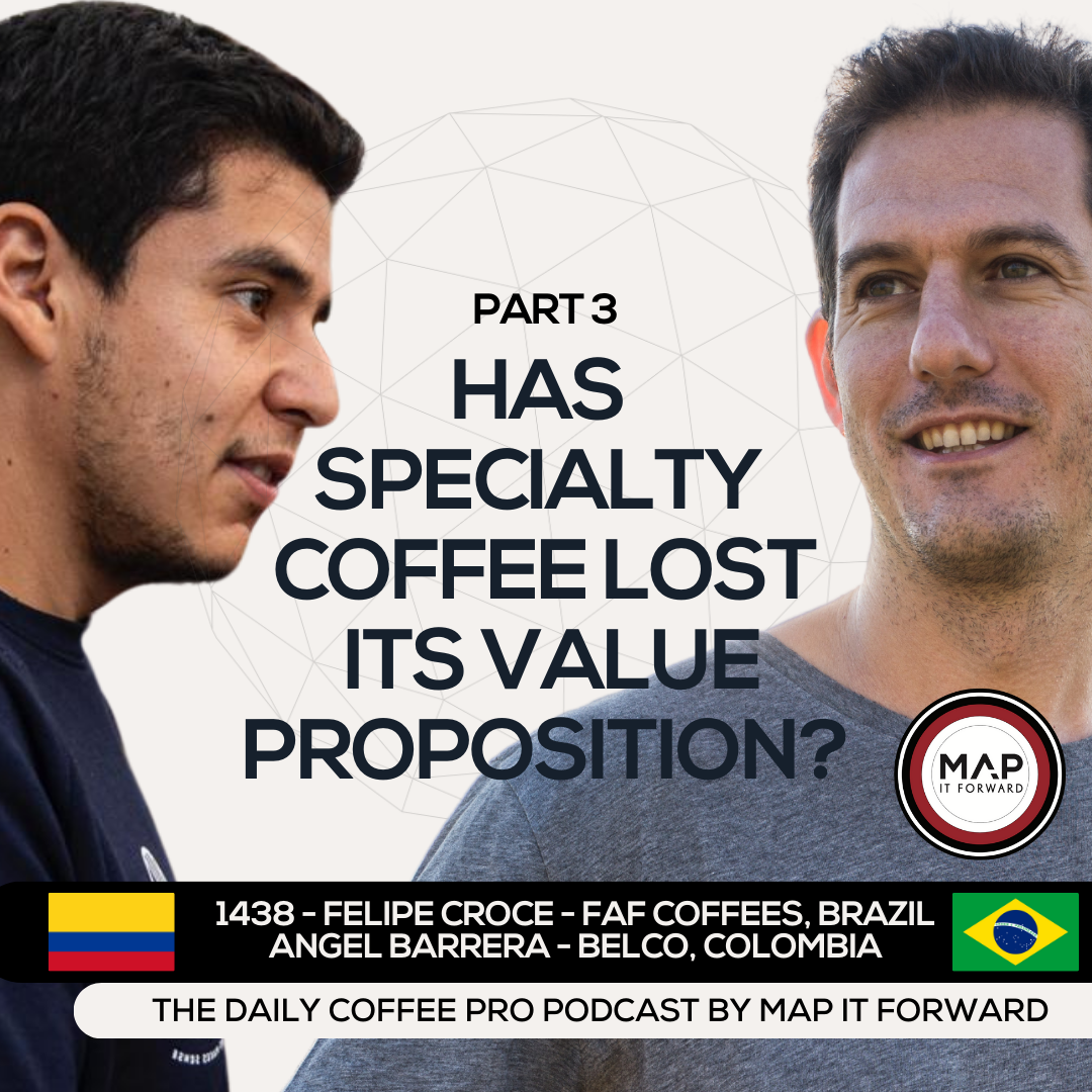 EP 1438 Felipe Croce and Angel Barrera - Challenges at Coffee Origin in 2025 - The Daily Coffee Pro Podcast by Map It Forward with Lee Safar episode artwork