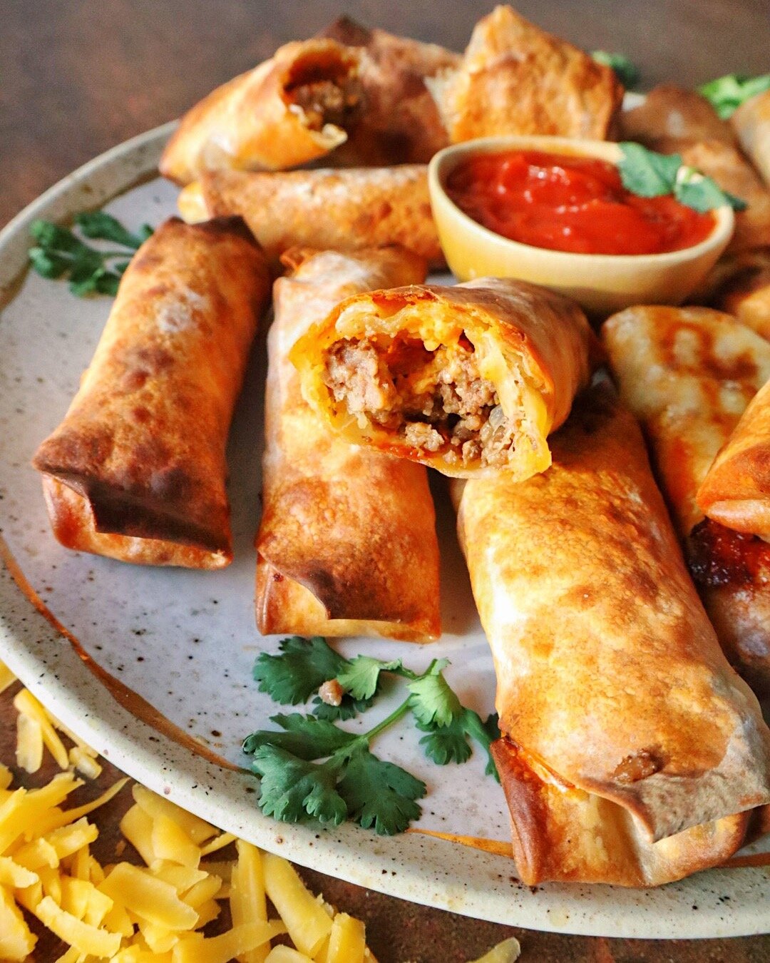 Air Fried Cheeseburger Egg Rolls — The Slim Situation