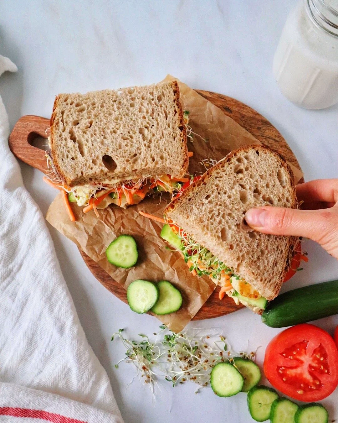 Healthy Halloumi and Veggie Sandwich