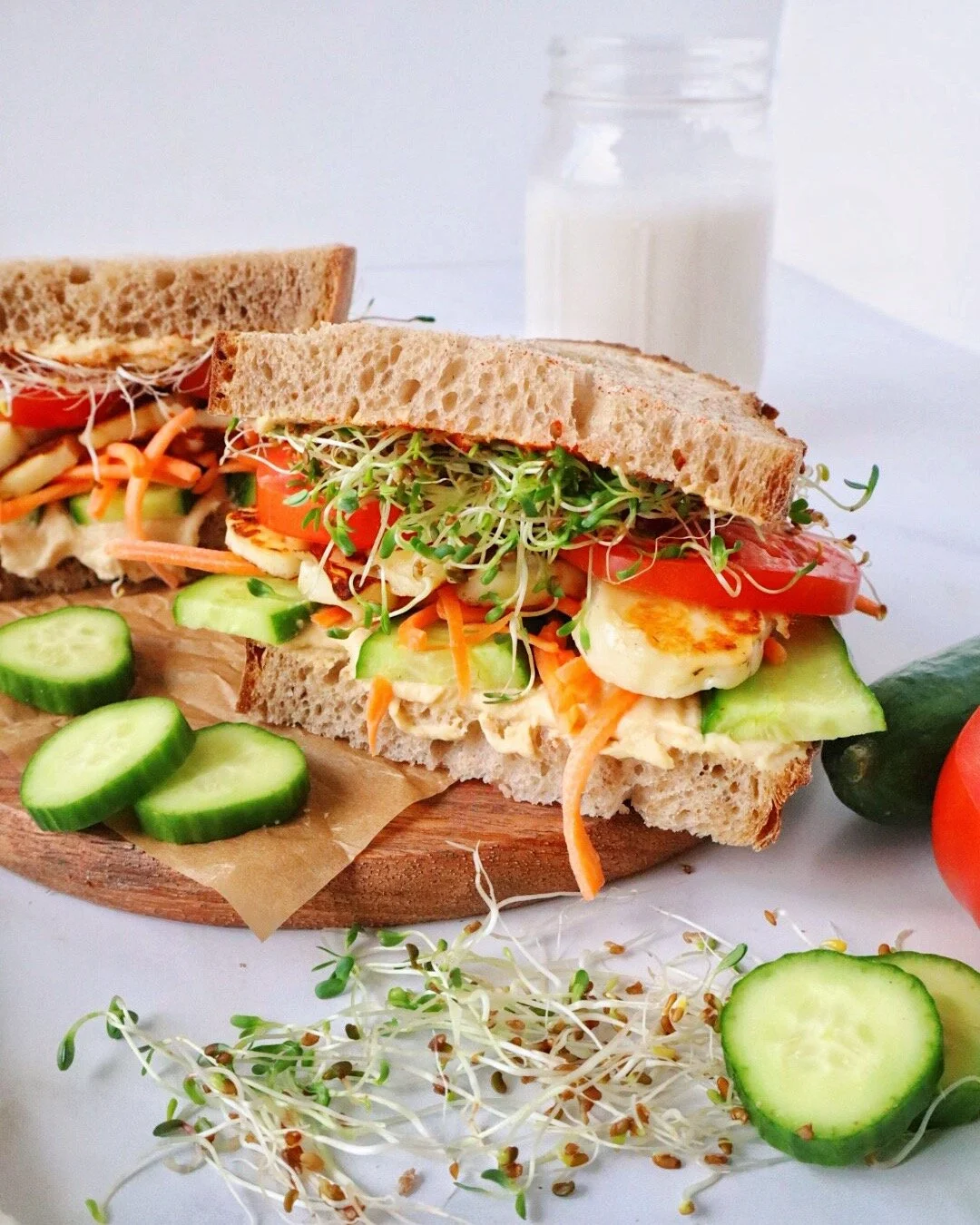 Halloumi and Veggie Sandwich