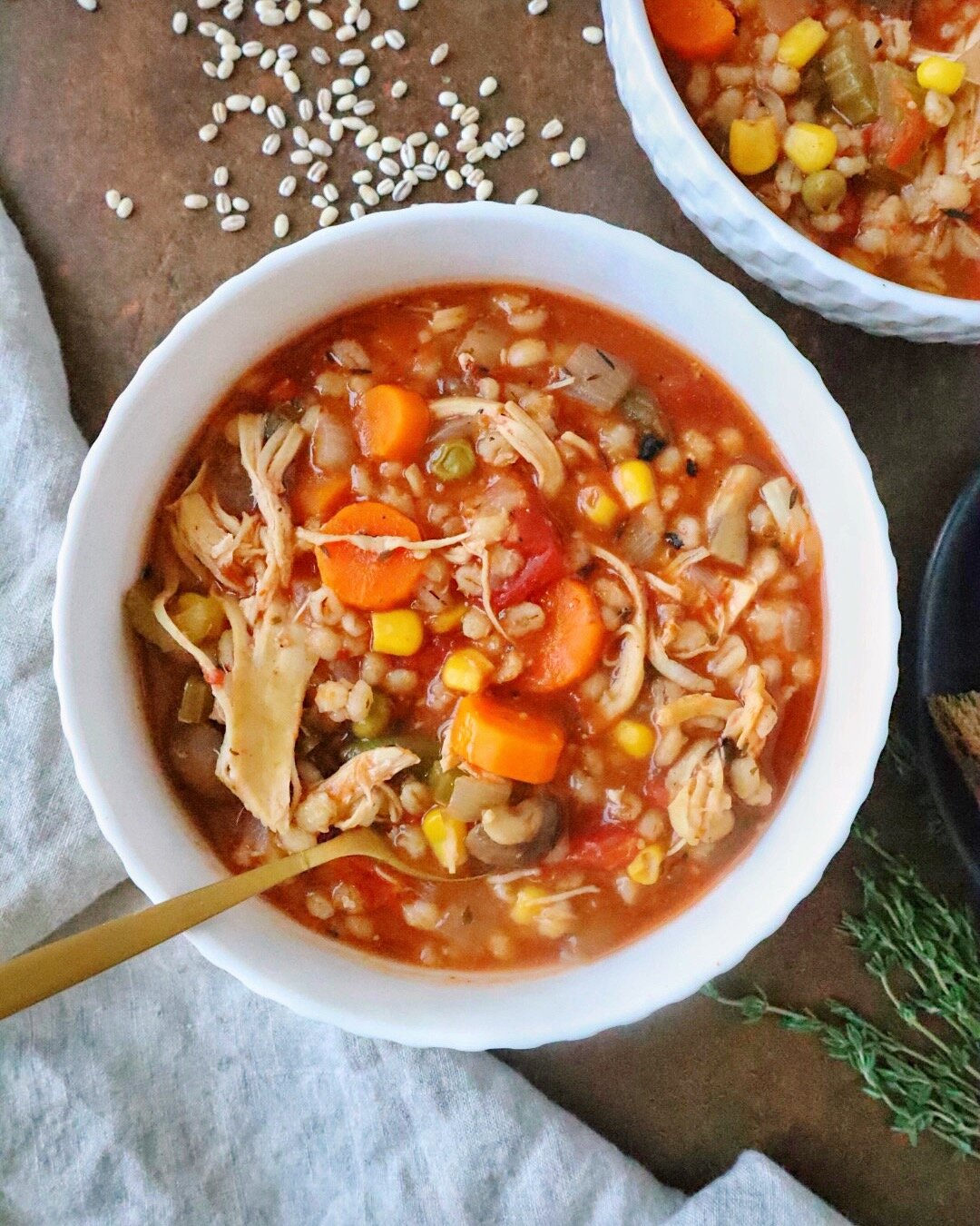 Healthy Pressure Cooker Vegetable and Barley Chicken Soup