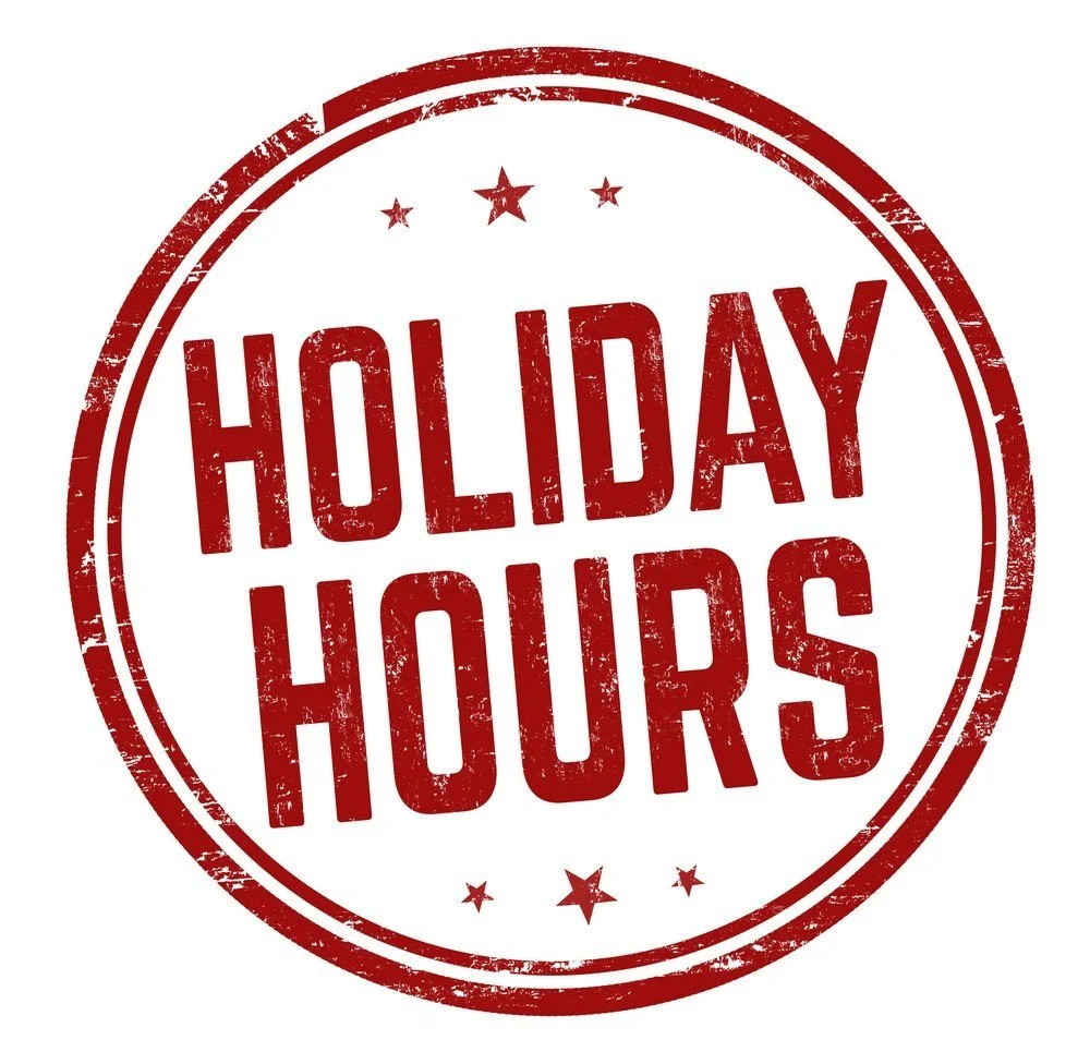 Holiday Schedule: Early Closure