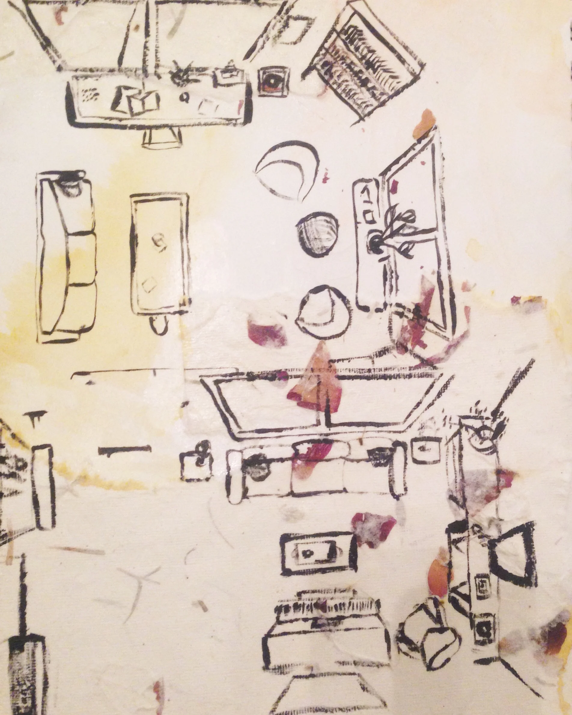 separate spaces mixed media on paper, 2015