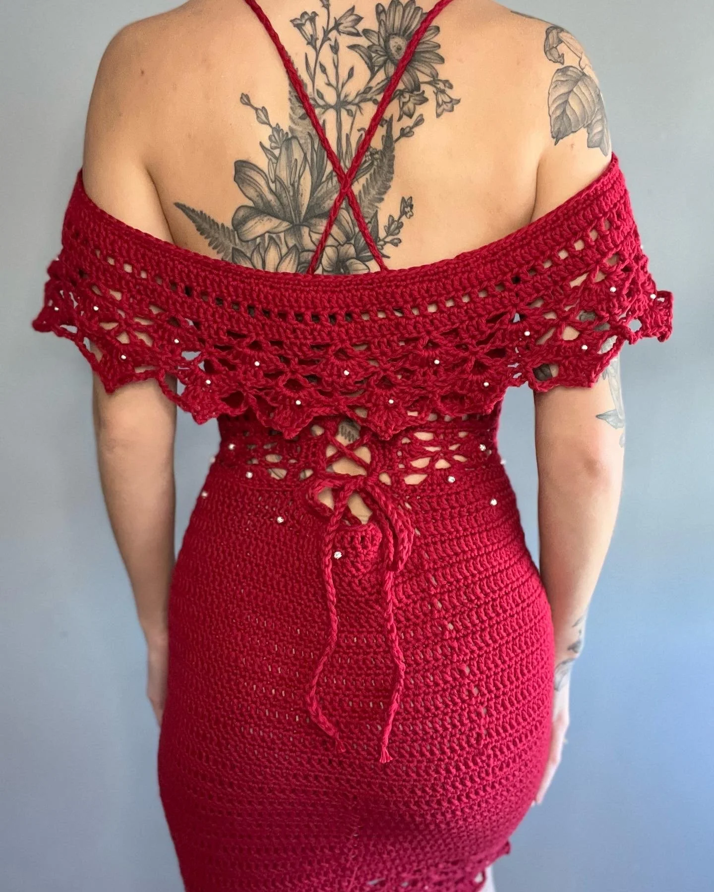 white christmas dresses Rat & Boa Rainbow Crochet Dress 