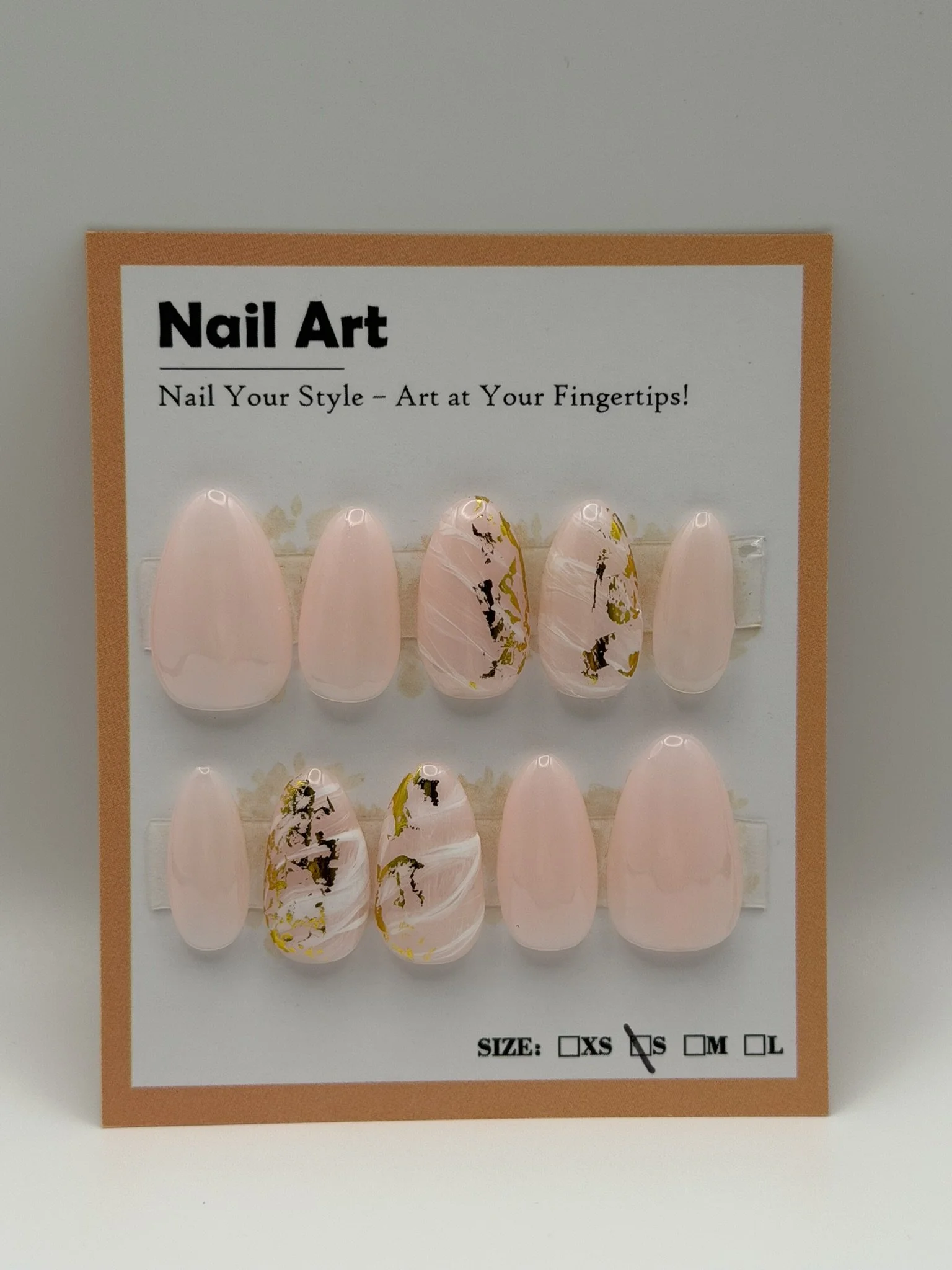 Size Small, Short Length: Nude Marble