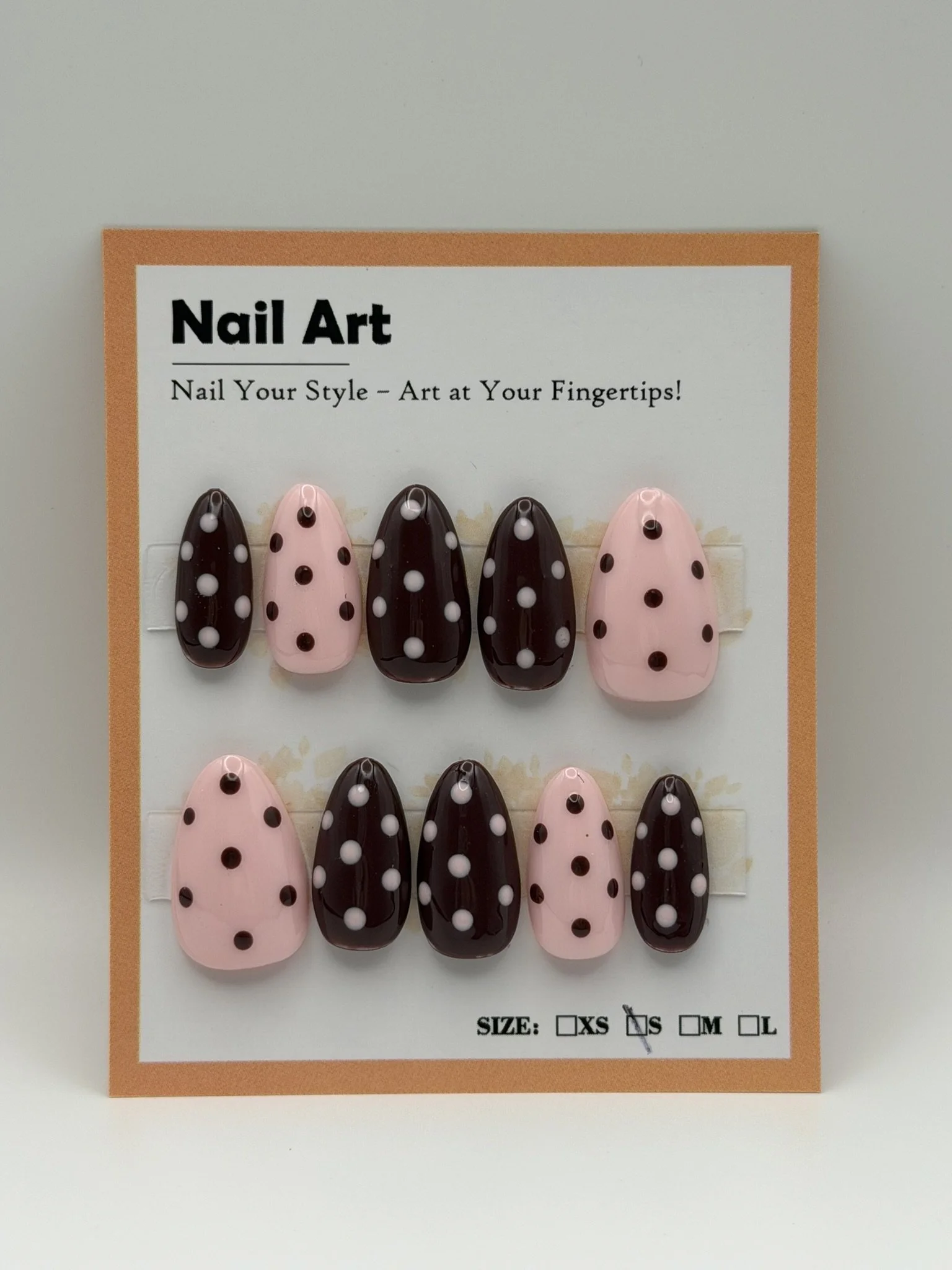 Size Small, Short Length: Pink and Brown Polka Dot