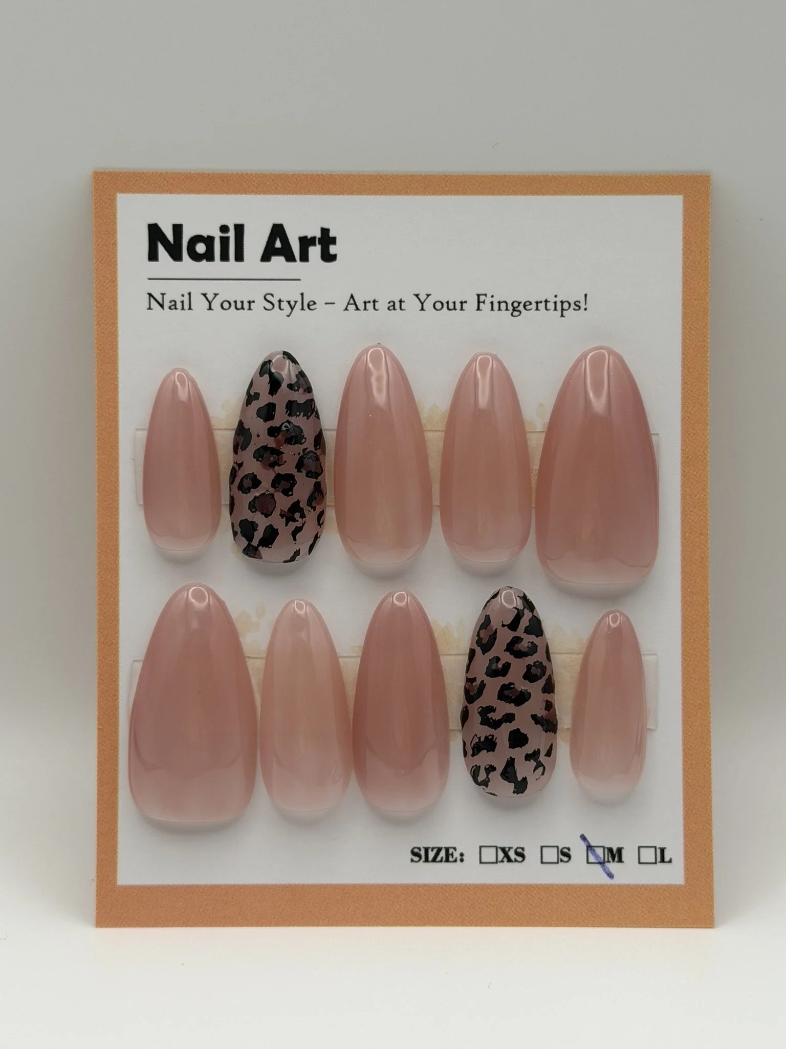 Size Medium, Medium Length: Nude with Cheetah