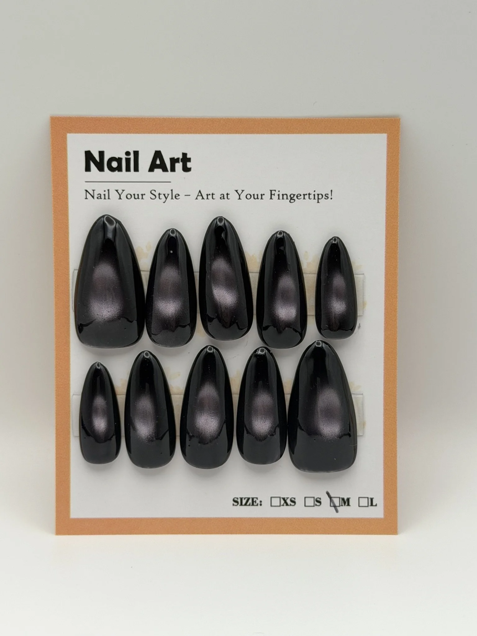 Size Medium, Medium Length: Black Cat's Eye