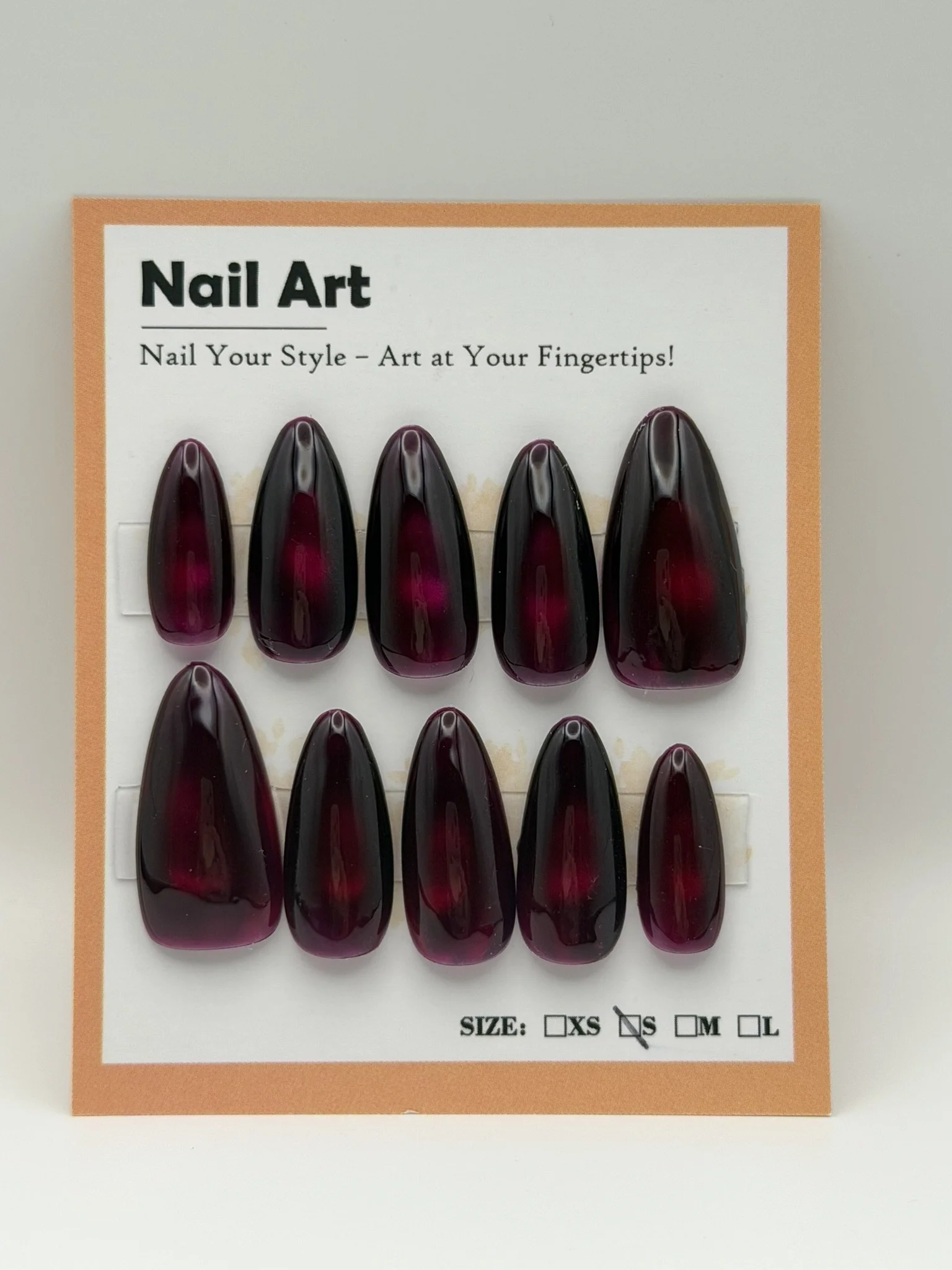 Size Small, Medium Length: Dark Red Cat's Eye