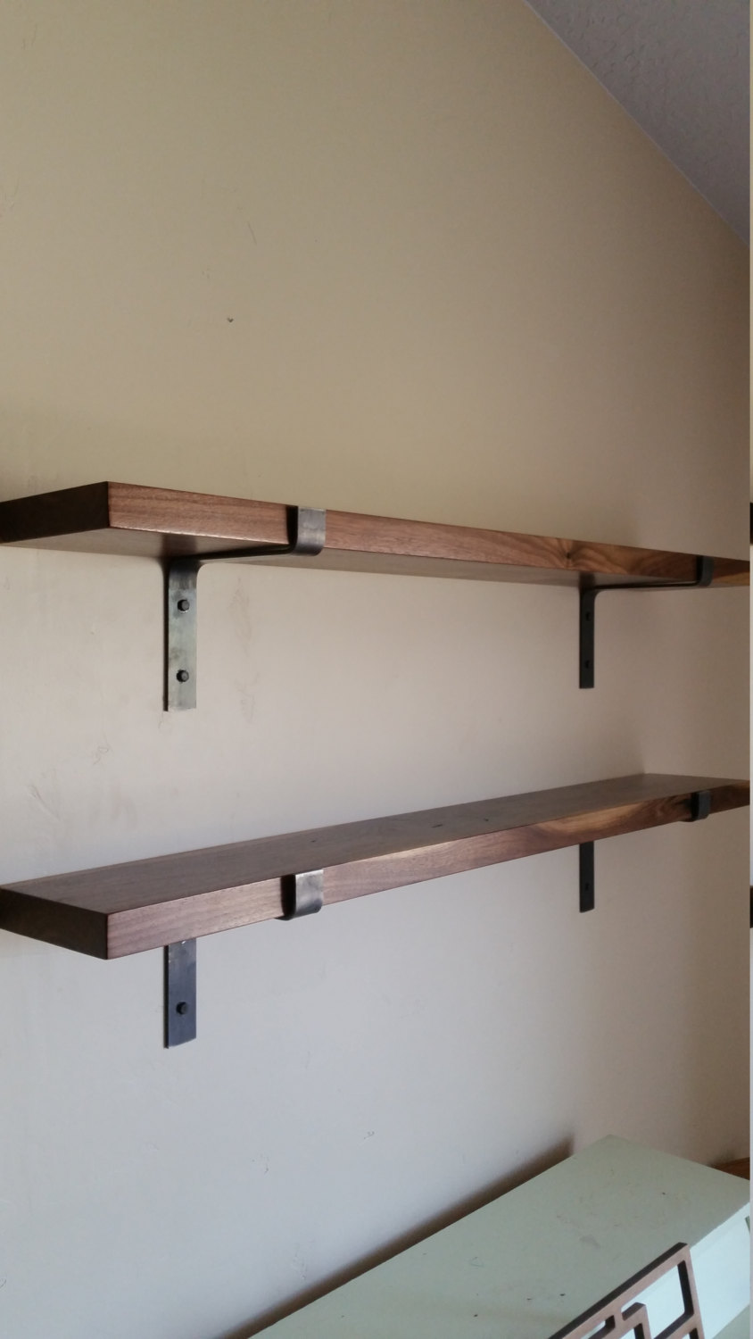 Modern Industrial Metal Shelf Brackets, Metal And Wood Shelves Diy