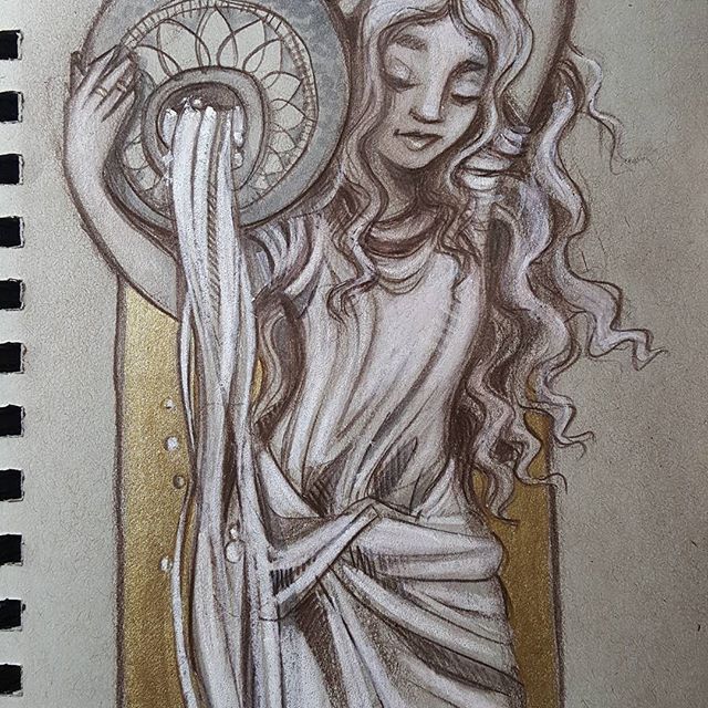 The last water nymph in this series inspired by #Jeangoujon
.
.
.
.
.
#sketchbook #goujon #rebeccastuhff #arthistory #arthistorynerd #nymph #waternymph