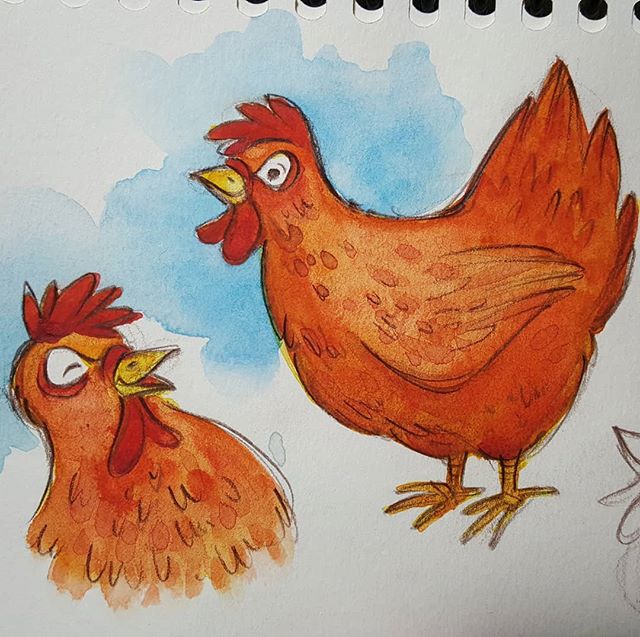 More chicken sketches.
.
.
.
.
#sketchbook #watercolor #chickencharacter #rebeccastuhff #watercolorsketchbook #drawinganimals #littleredhen