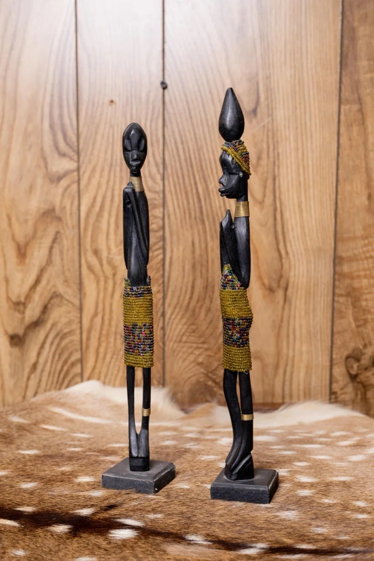 Pair of South African carved statues