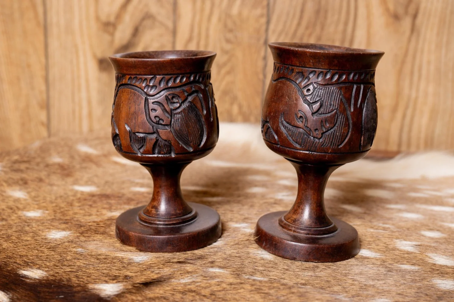 Two South African carved mugs, view 2