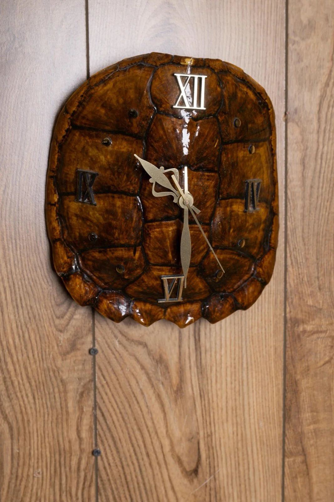 Turtle shell clock, 11" diameter, view 4