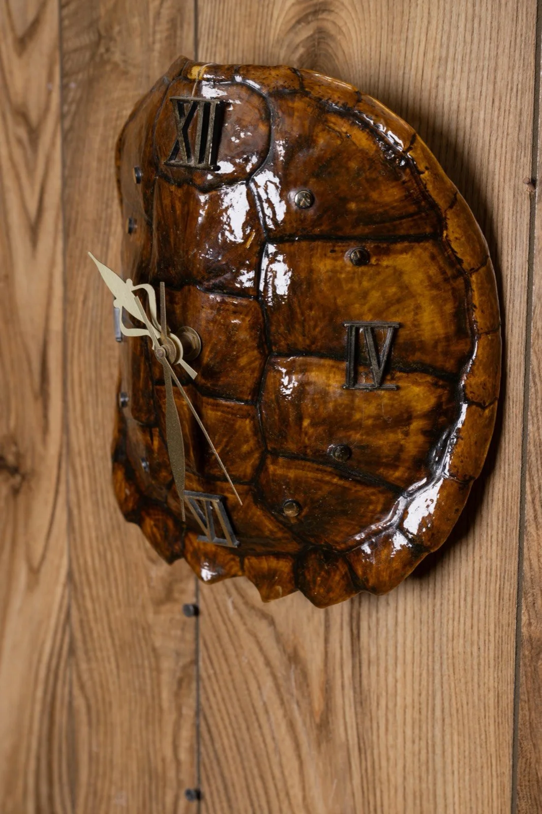 Turtle shell clock, 11" diameter, view 3