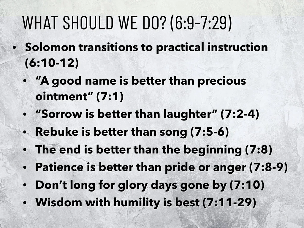 Vanity (Ecclesiastes) — Saraland Christians