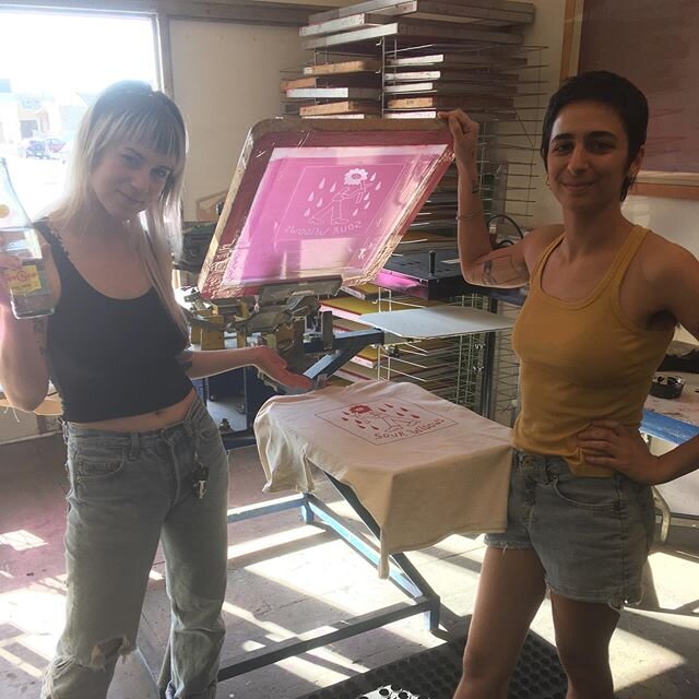 @sourwidows printing that merch!  Checkout their new self tilted ep on Spotify n stuff 🎤