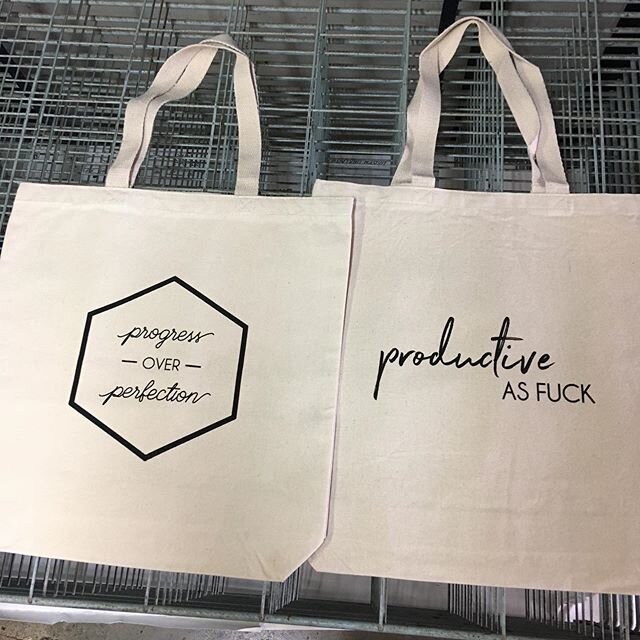 Kool totes printed today by @yourstrulymaryanne