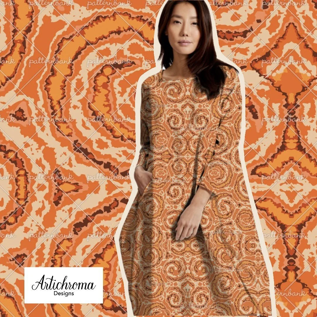 New print! Tie dye style boho print in earthy colors available exclusively @patternbank
Link is in the bio⬆️