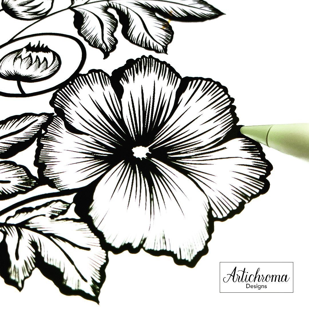 WIP motifs that are now part of an exclusive floral print available @patternbank.