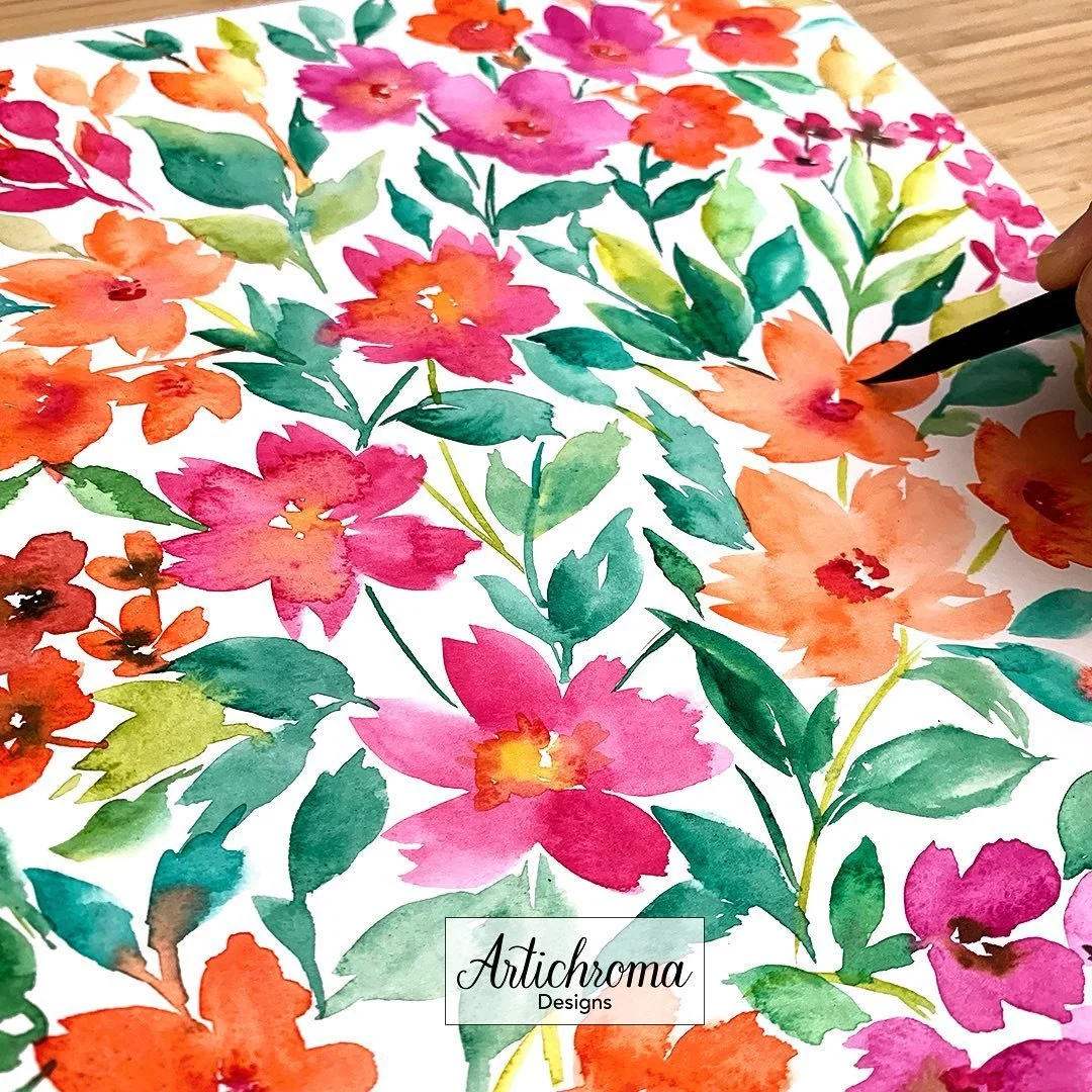 Watercolor florals today! Love working with loose florals and botanicals. Nature is such an amazing inspiration🌸🌼🌿
