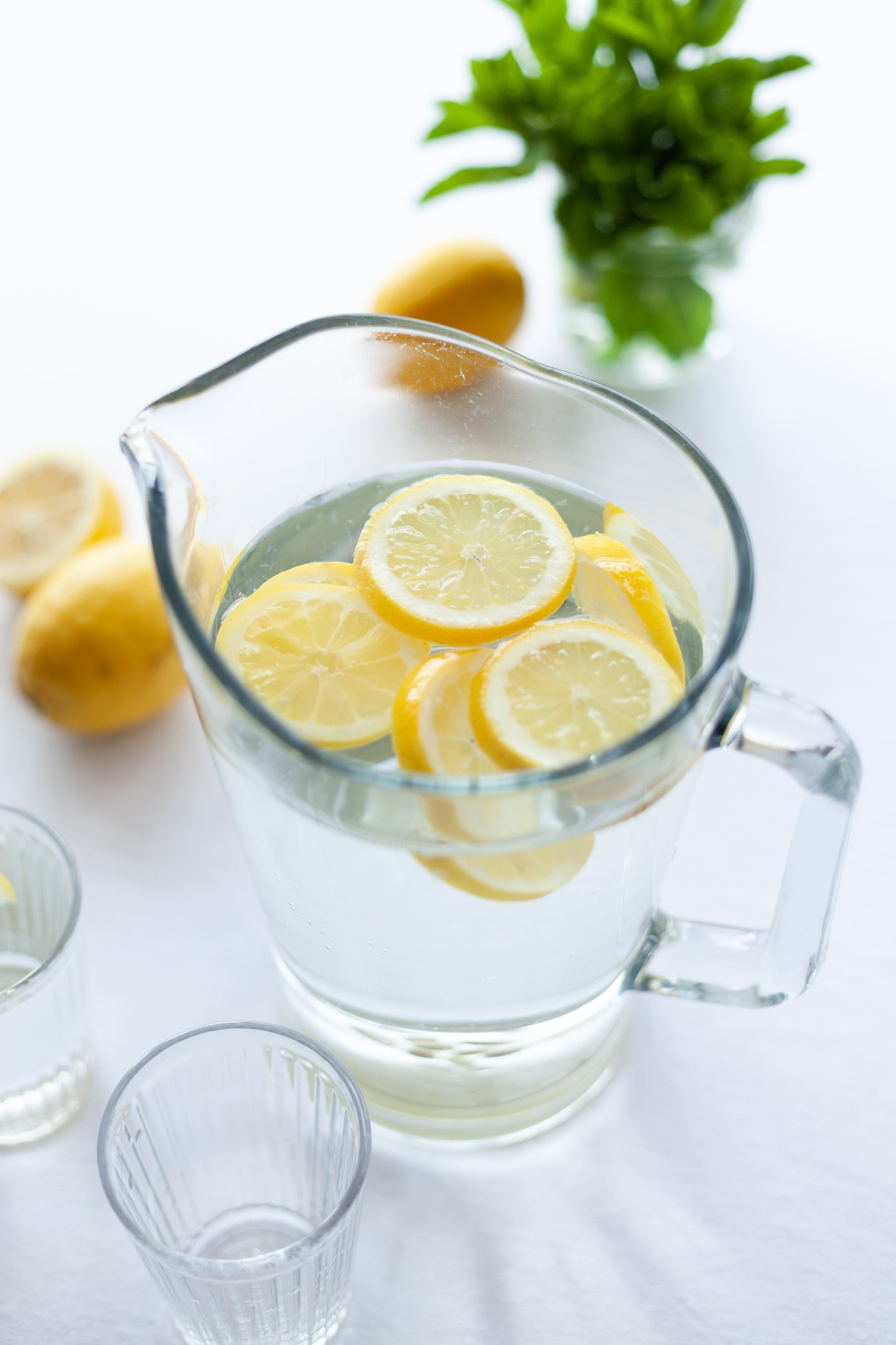 Jug of water with lemon slices